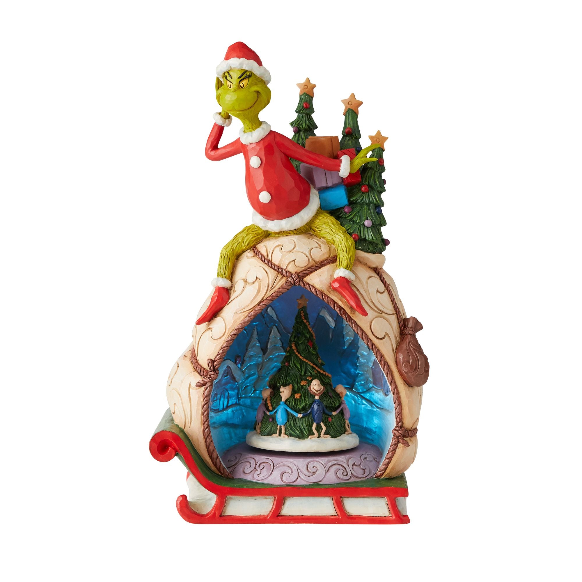 Grinch with Lighted Rotatable Scene - Christmas Decoration for Home, Party & Holiday Decor