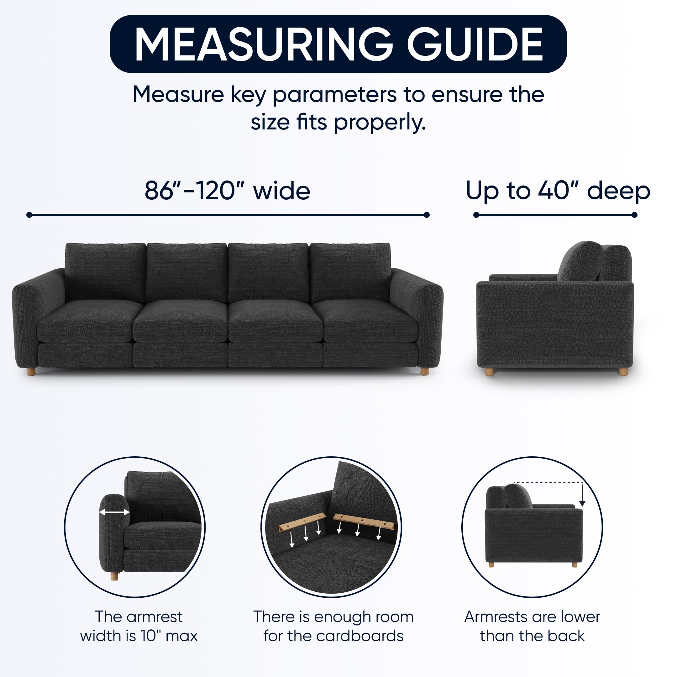 PAULATO BY GA.I.CO. Stretch Sofa Slipcover - 1-Piece Washable Couch Cover with Soft Microfiber Fabric - Form Fit Protector for Pets - Light Grey - Perfect for Living Room, Family Room & Pet-Friendly Homes