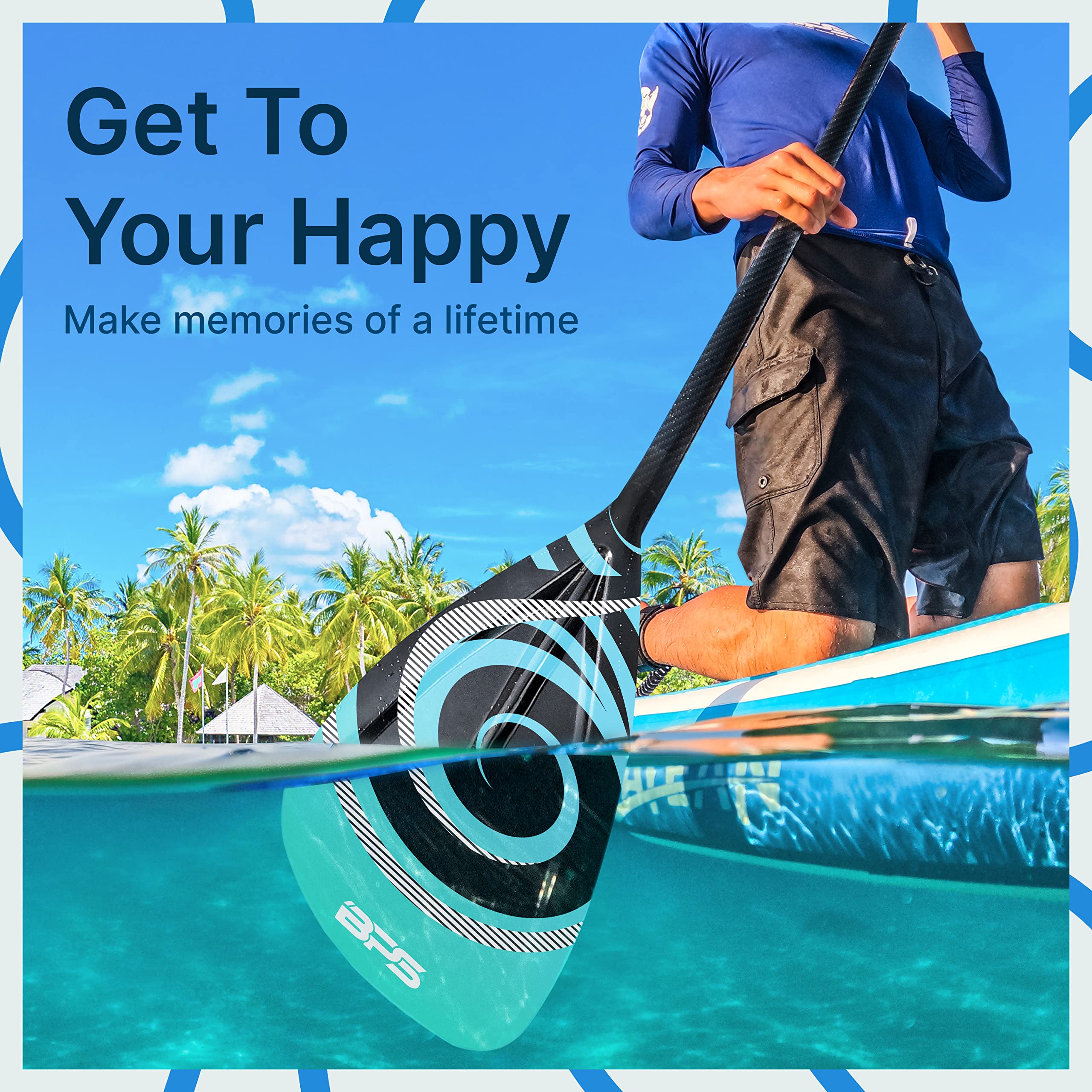 Premium 2-Piece Adjustable Stand Up Paddle Board Paddle - Carbon Fiber/Fiberglass Shaft with Carry Bag | Lightweight SUP Paddle for Kayaking, Surfing & Water Sports | Ideal for Lakes, Rivers & Ocean Adventures