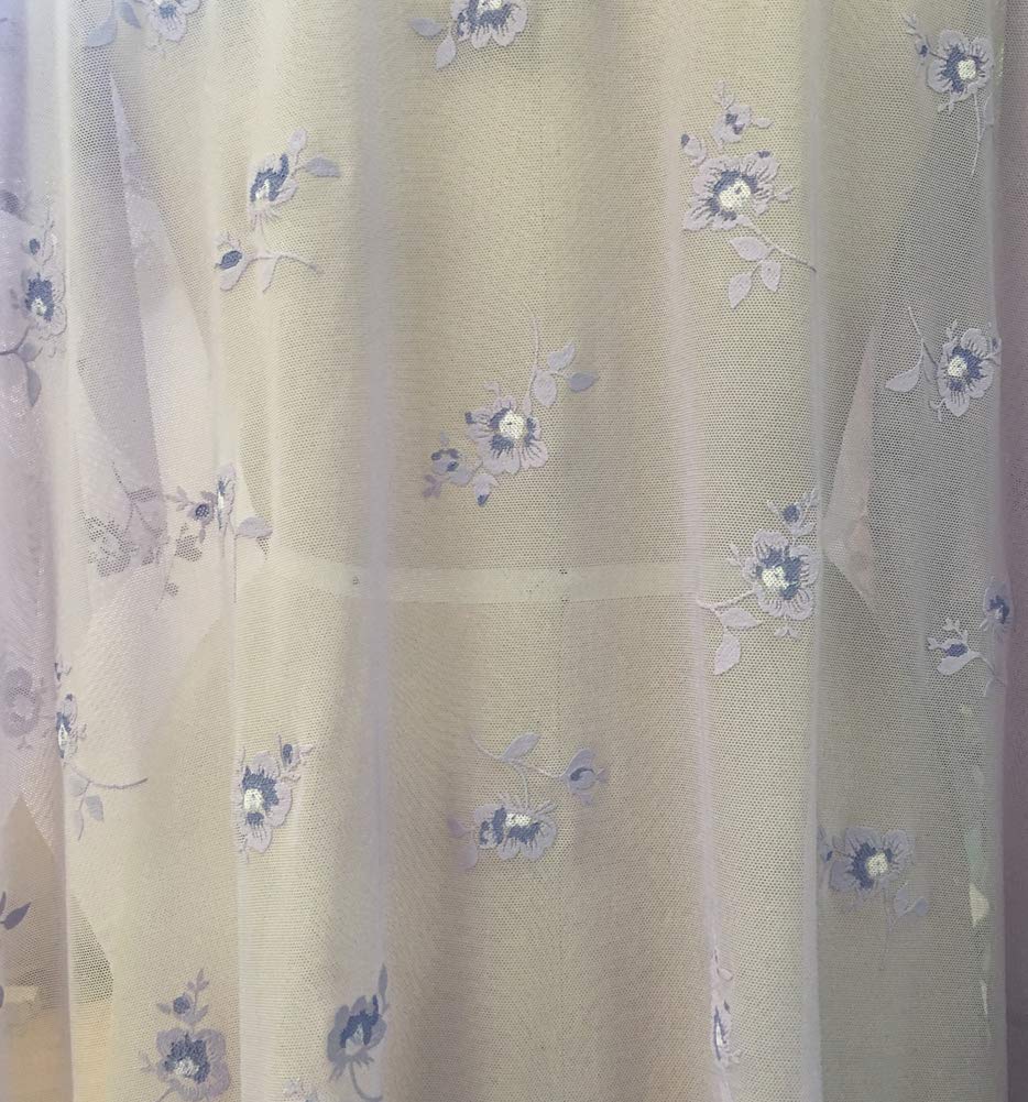 Lavender Floral Print Mesh Fabric by The Yard - Soft Breathable Material for DIY Crafts, Curtains, and Home Decor