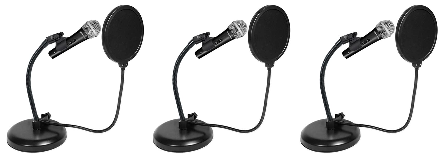 Rockville Professional Microphone with Gooseneck Stand & Pop Filter - Studio Recording, Podcasting, Voice Overs, Live Streaming & Home Studio Setup