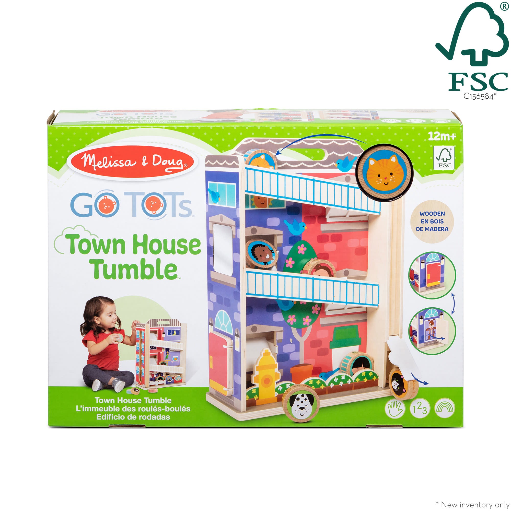 GO Tots Town House Tumble - Kids Playhouse with Slide & Climbing Wall - Perfect for Indoor & Outdoor Playtime, Backyard Fun, and Toddler Activity Centers