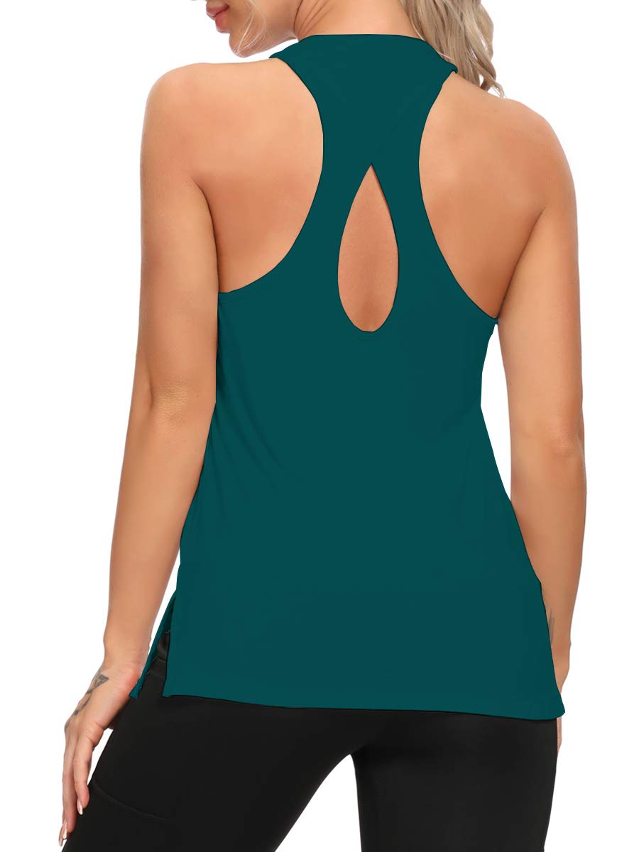 Zcavy Women's Racerback Tank Tops - Breathable Yoga Workout Tops, Keyhole Muscle Shirt for Gym, Running & Sports | Perfect for Yoga, Fitness Training & Summer Outdoor Activities