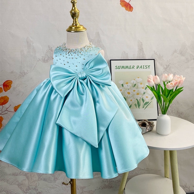Adorable Baby Girl New Year Bow Dress - Toddler Pageant Birthday Princess Gown for Special Occasions | Perfect for Holidays, Photoshoots & Celebrations