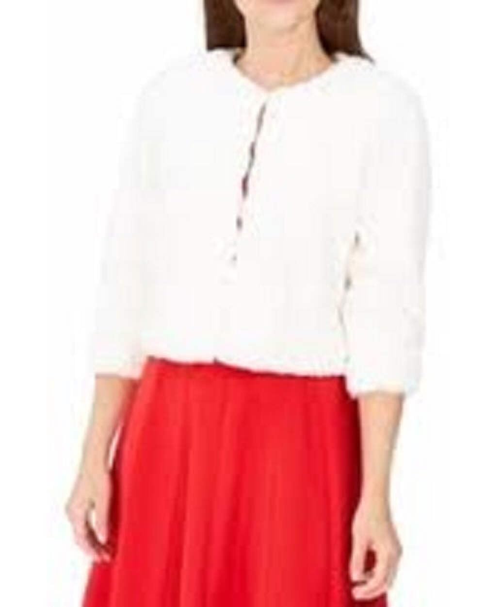 CALVIN KLEIN Women's White Faux Fur Jacket - Size Large - Elegant Cocktail Party Coat for Evening Events & Winter Fashion