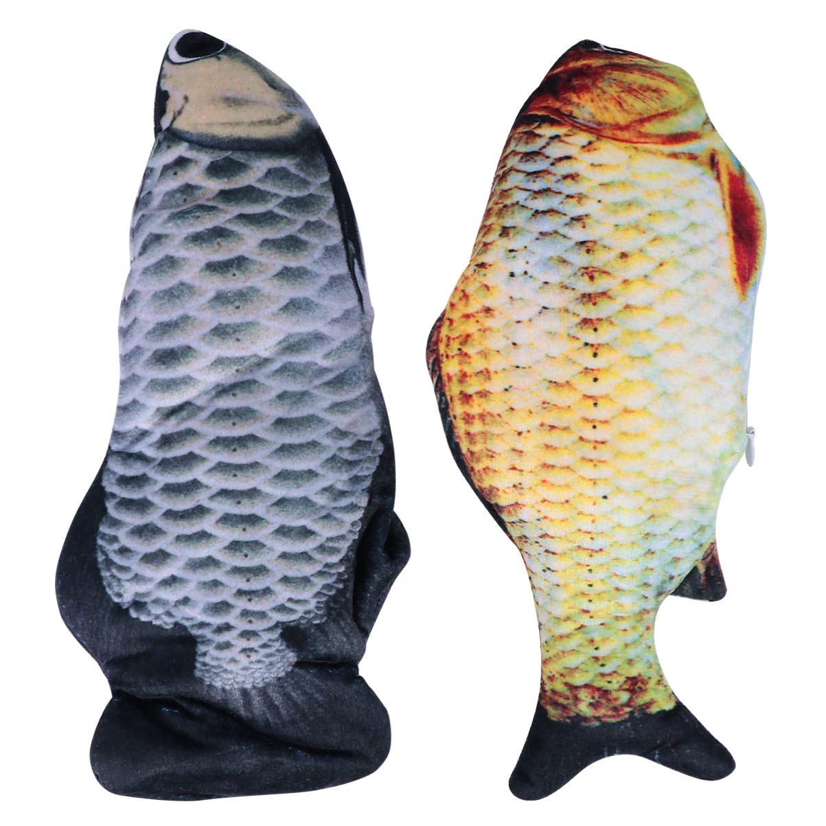 TOYANDONA 2 Pack Electric Moving Cat Toy - Automatic Realistic Flopping Fish Plush, Interactive Dancing Kicker Toy for Cats & Kittens - Perfect for Playtime, Exercise & Biting Chew Accessory - Great Gift for Pet Lovers