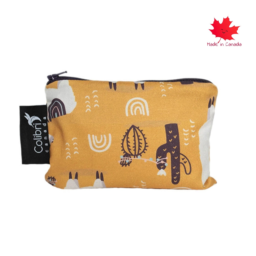Colibri Small Reusable Snack Bag with Llama Print - Eco-Friendly Food Storage for Kids Lunch, Travel & On-the-Go Snacks | BPA-Free, Washable & Durable