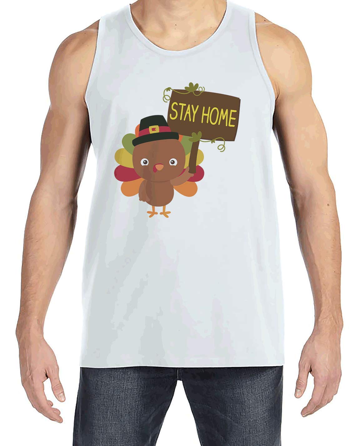 7 ate 9 Apparel Men's Thanksgiving Turkey Graphic T-Shirt - Cozy Holiday Homewear for Family Gatherings & Turkey Day Celebrations