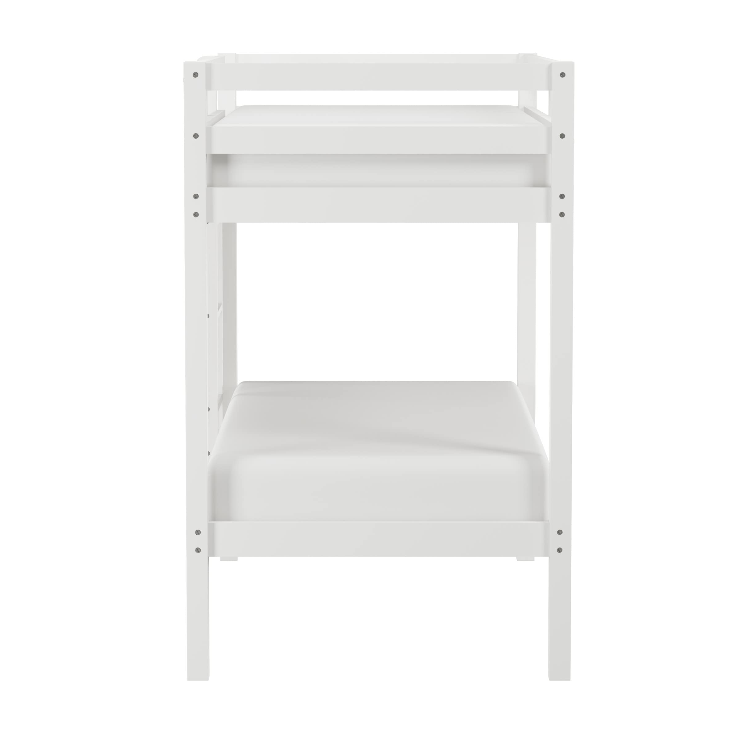 Hillsdale Caspian Twin Over Twin Bunk Bed for Kids and Teens - White | Space-Saving Kids Bedroom Furniture for Small Rooms & Shared Spaces