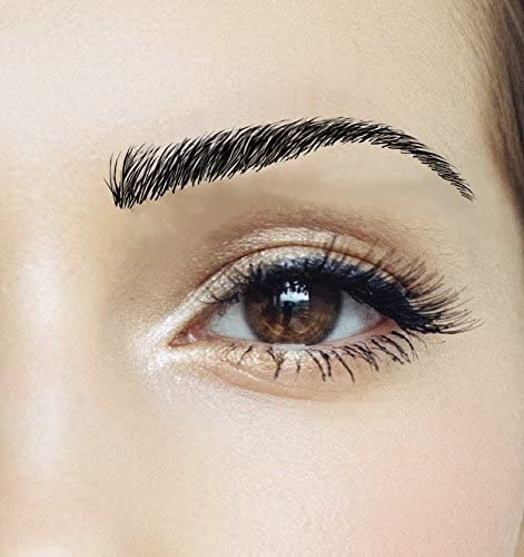 Temporary Tattoo Eyebrows - Megan Style in Black | Waterproof & Natural Looking | Perfect for Cosplay, Halloween & Everyday Makeup