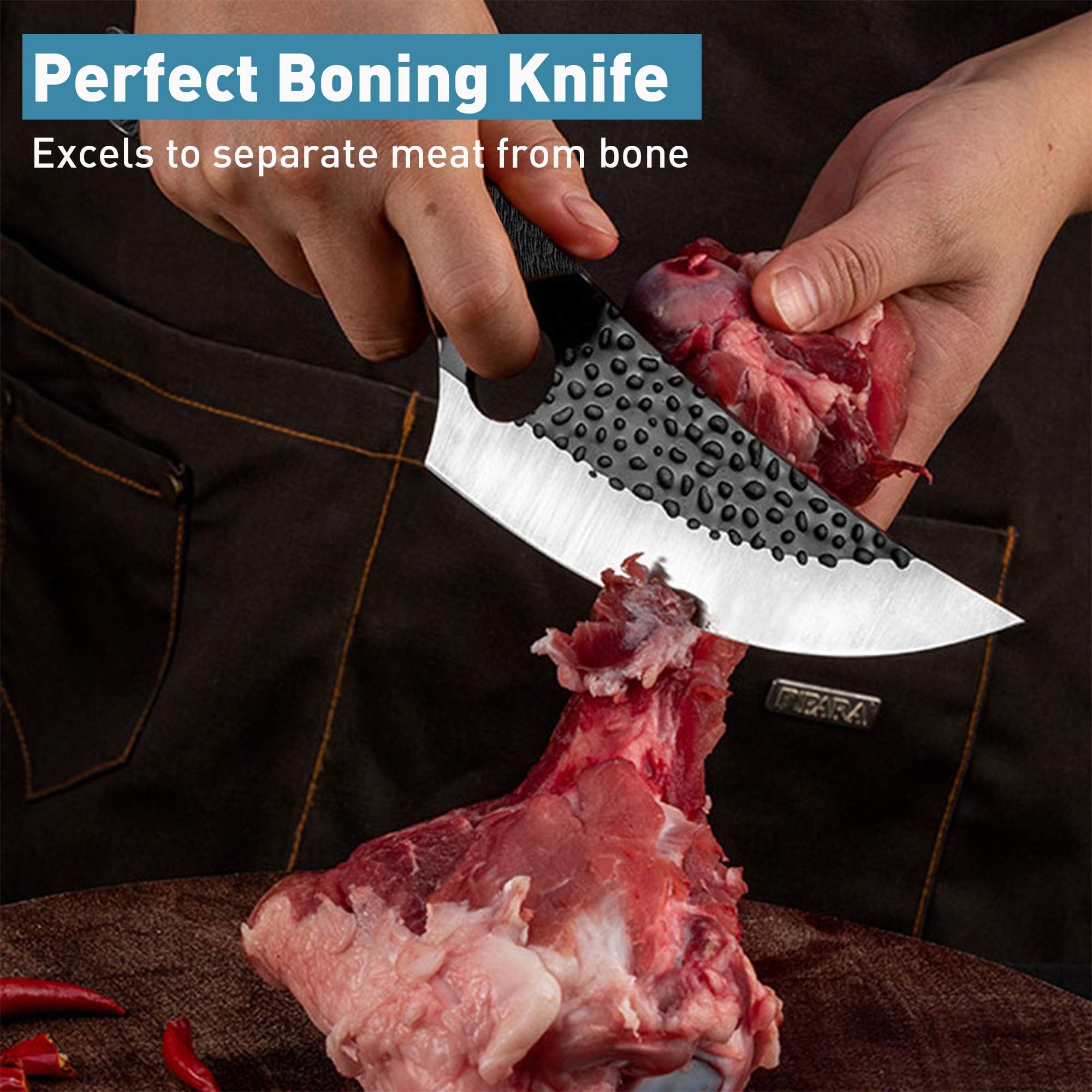 Premium Huusk Viking Knives - Hand-Forged Japanese Boning & Fillet Knife Set with Sheath | Full Tang Chef Knife for Meat, BBQ & Camping | Perfect Kitchen Gift for Thanksgiving & Christmas | Ideal for Home Cooking, Outdoor Adventures & Holiday Gifting