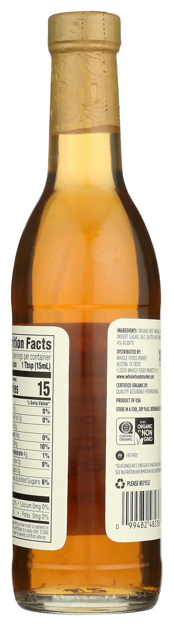365 by Whole Foods Market Organic Seasoned Rice Vinegar, 12.7 Fl Oz - Perfect for Sushi, Salad Dressings & Asian Cooking