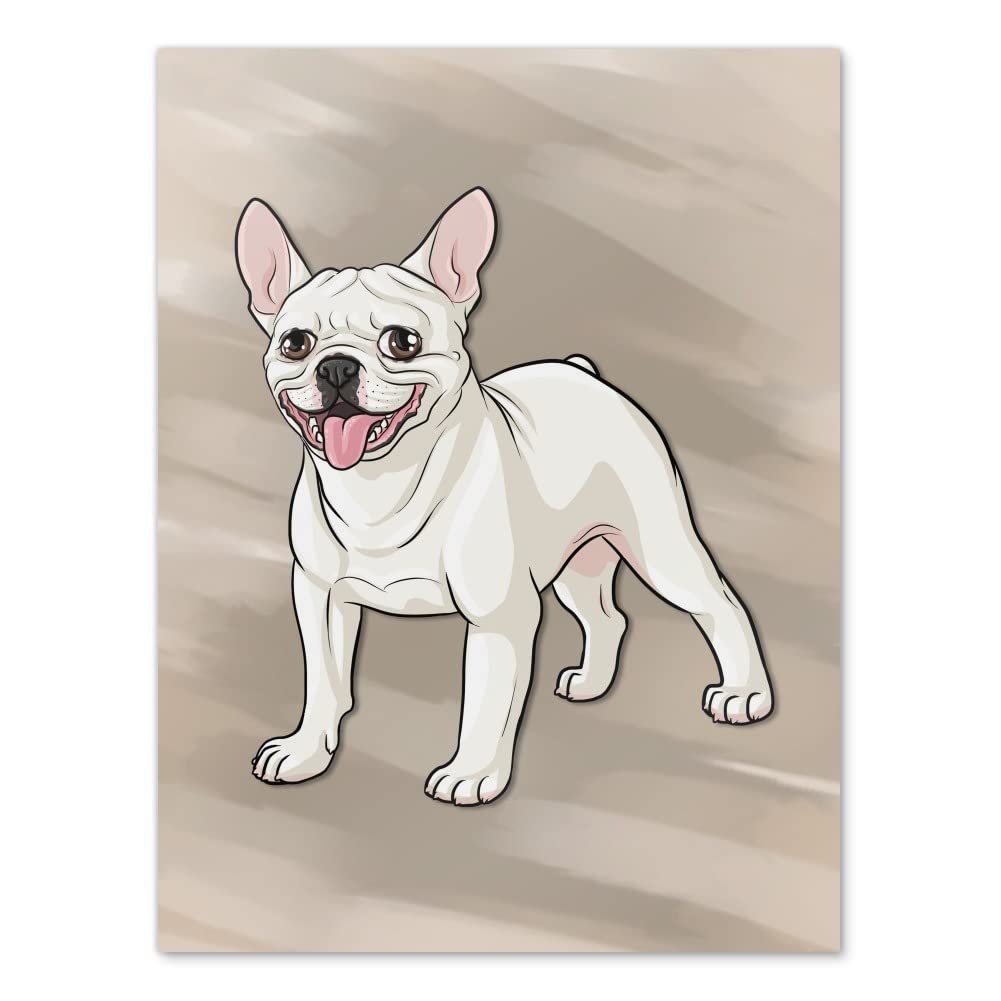 French Bulldog Smiling Pet Dog Wall Art - High Quality Paper Poster for Home Decor & Room Decoration | Perfect for Living Room, Bedroom & Office