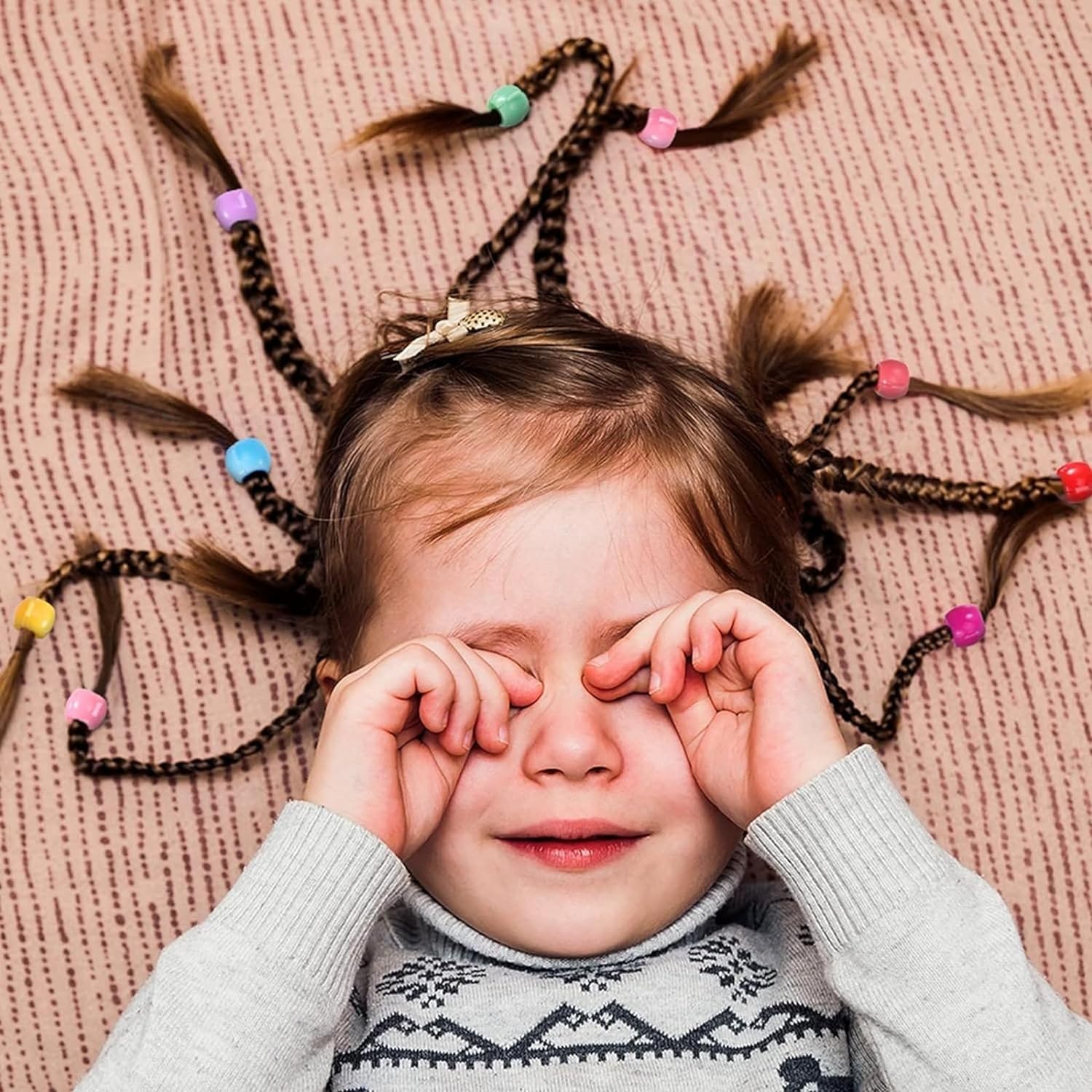 AKADO Mini Beads Hair Claw Clip - Colorful Plastic Hair Accessories for Women & Girls (30 Pack) - Cute Round Hair Clips for School, Parties & Everyday Styling