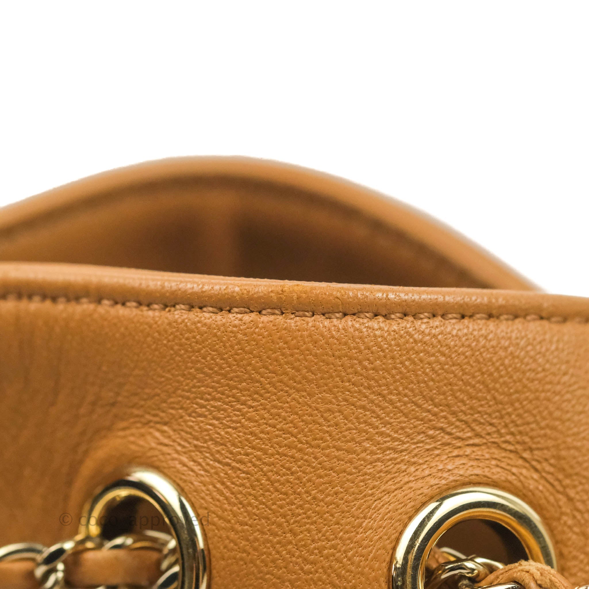 Chanel Chevron Bucket Drawstring Bag in Caramel with Gold Hardware - Perfect for Everyday Use, Travel & Fashion Accessories