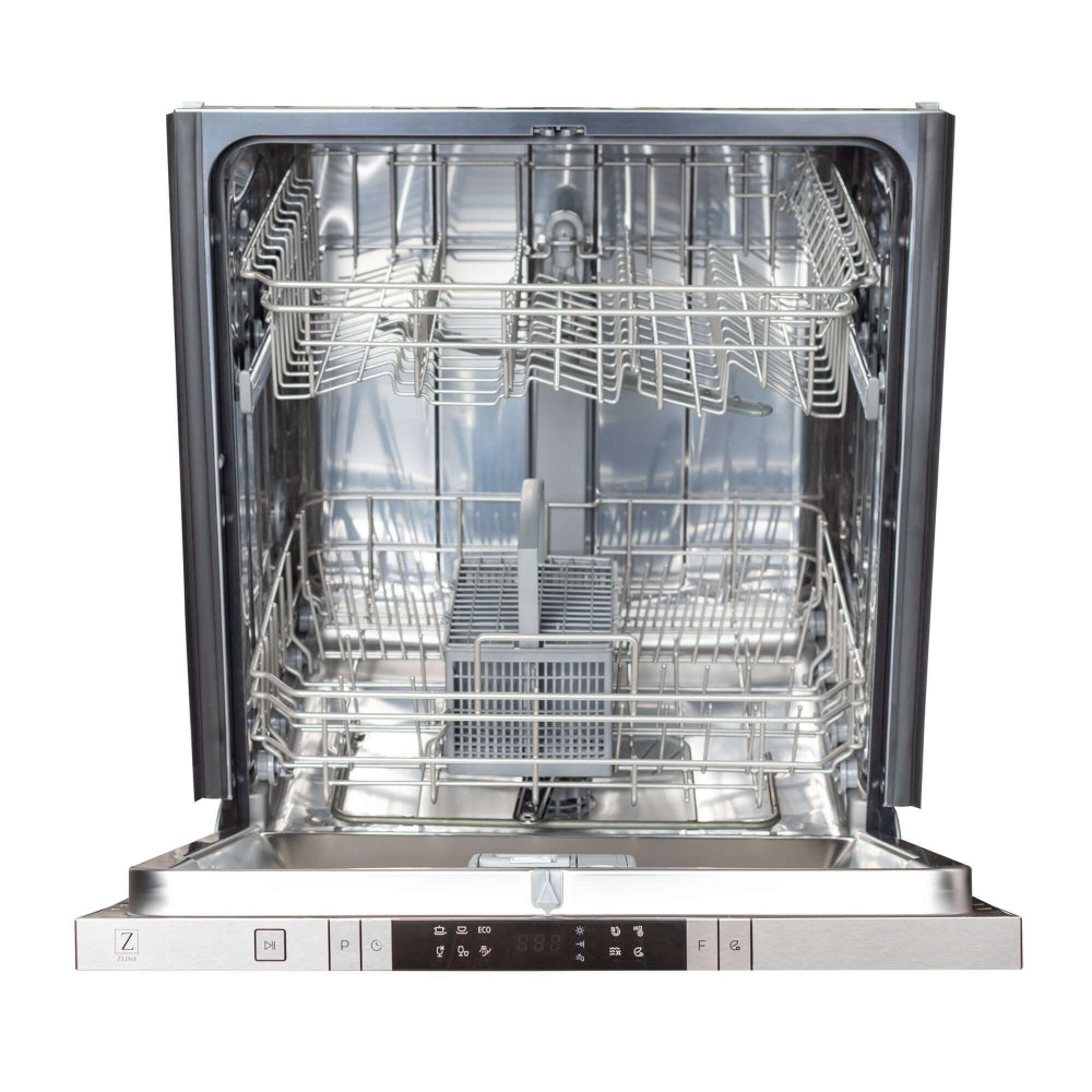 ZLINE 24 Inch Built-In Dishwasher - Panel Ready, Top Control, Stainless Steel Tub, Ultra Quiet 52dBa (Model DW7713 24) - Perfect for Modern Kitchens & Open Concept Homes