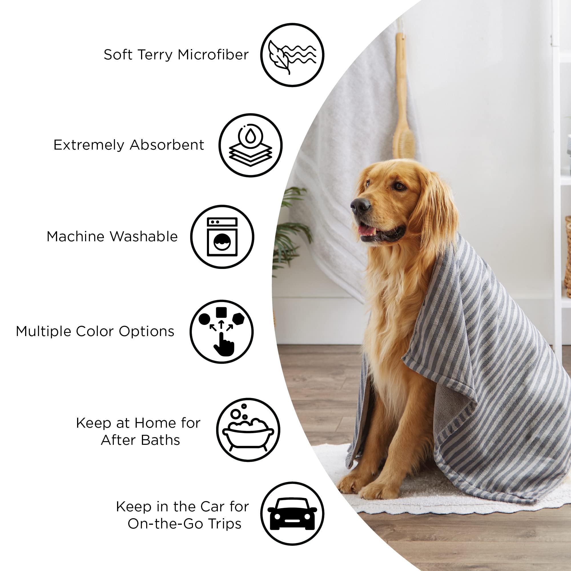 Premium Absorbent Microfiber Pet Grooming Towel - X-Large 41x23.5 Inches, Super Soft & Quick-Drying for Dogs & Cats, Lettuce Green - Perfect for Bath Time, Grooming & Post-Walk Drying
