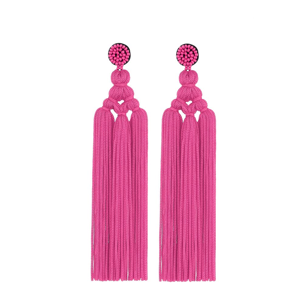Boho Large Extra Long Tassel Layered Dangle Earrings for Women - Vintage Handmade Knot Fringe Chandelier Statement Drop Earrings | Perfect for Parties, Weddings & Boho Fashion Accessories