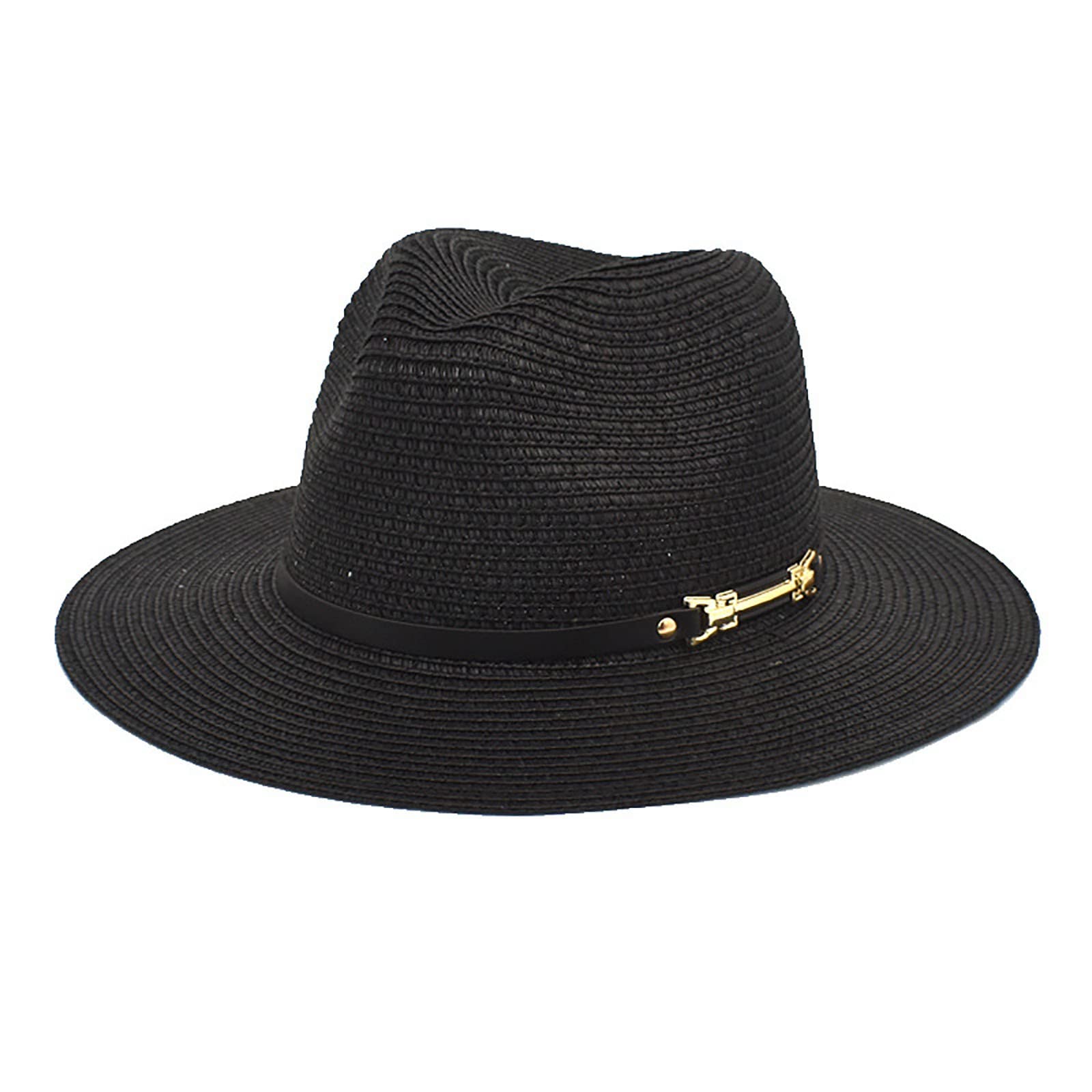 Stylish Panama Jazz Fedora Hat for Women - Wide Brim Sun Hat for Workout, Beach Travel & Outdoor Activities | UV Protection & Breathable Straw Design