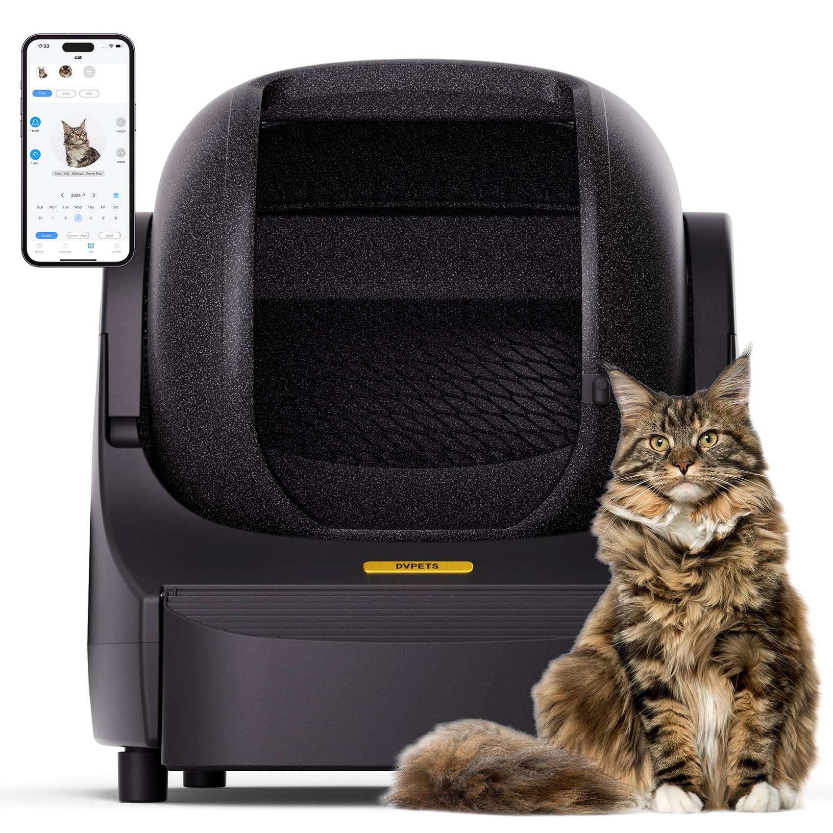 Automatic Self-Cleaning Cat Litter Box Robot - 80L Extra Large Capacity for Multiple Cats, Odor Control, Smart APP Control, 7X Safety Protection, 100% Hands-Free with Mat & Liner (Open-Top Design) - Perfect for Busy Pet Owners & Multi-Cat Households