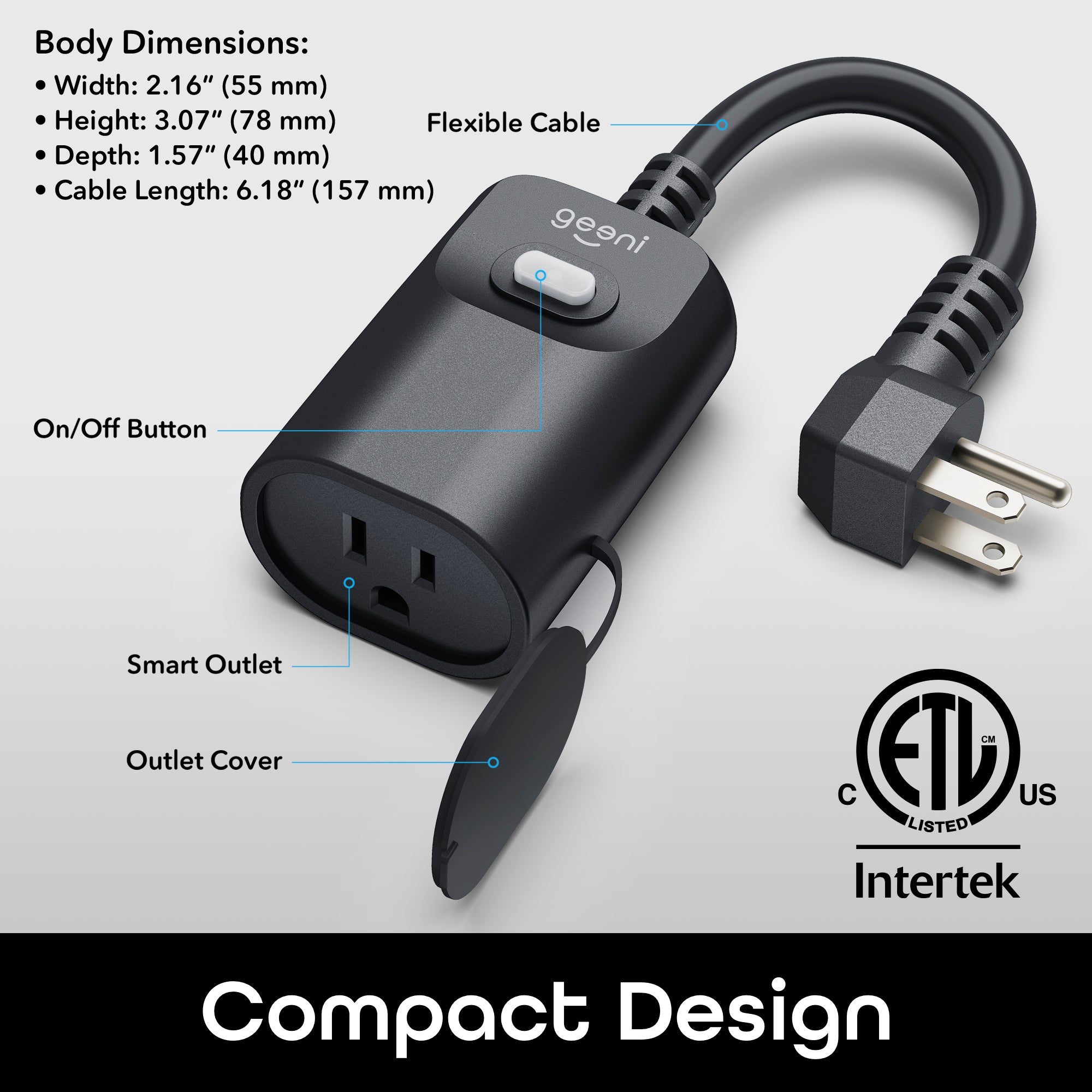 Geeni Smart Plug Indoor/Outdoor - Weatherproof WiFi Outlet for Home Automation - Control Lights & Appliances from Anywhere (Single Outlet) - Perfect for Patio, Garden & Smart Home Devices