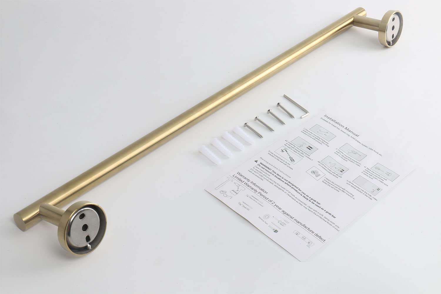Premium TocTen 33IN Gold SUS304 Stainless Steel Bath Towel Bar - Heavy Duty Wall Mounted Bathroom Towel Holder & Hanger for Spa, Luxury Hotels & Modern Home Decor