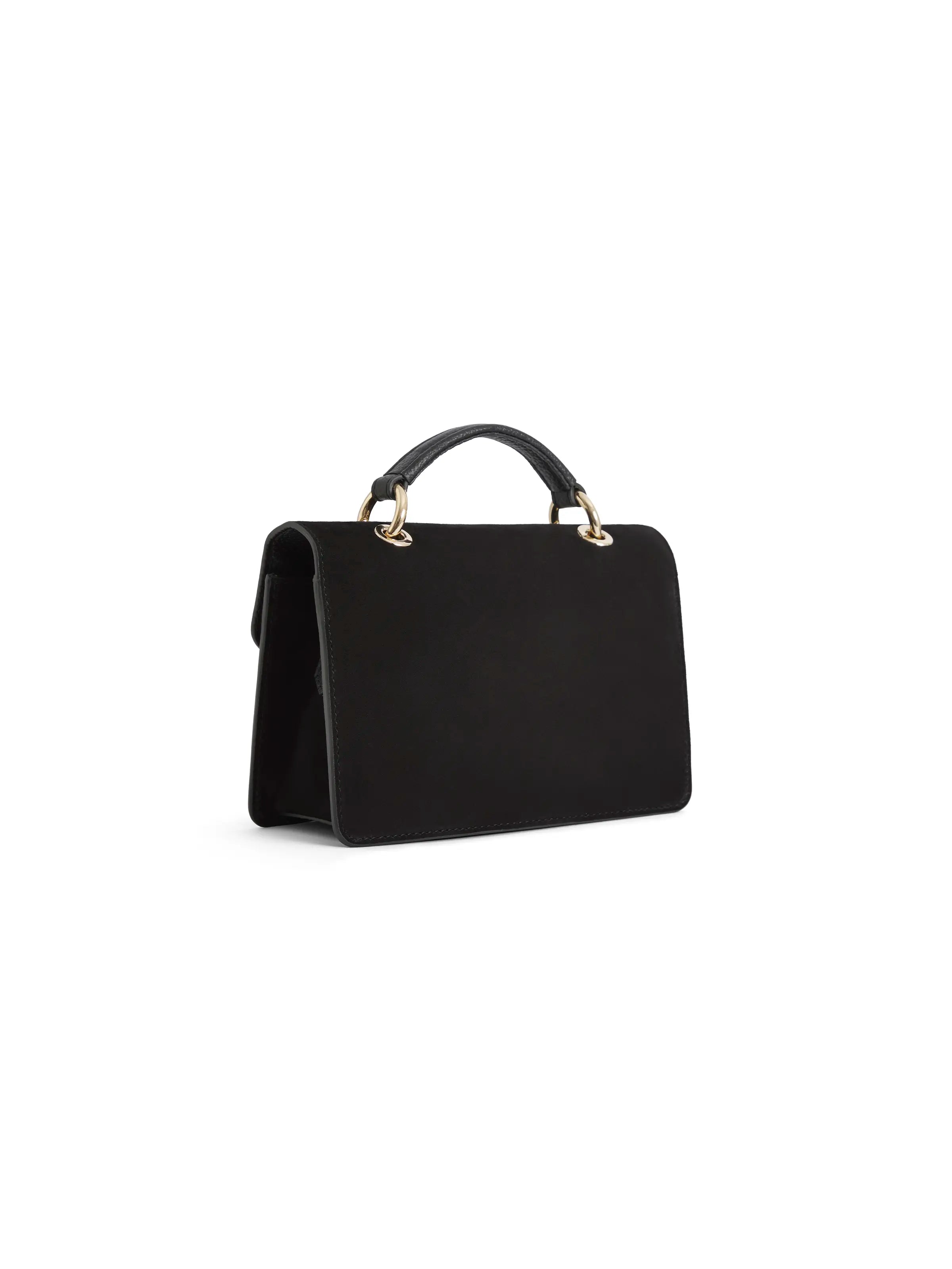 Loxley Mini Crossbody Bag - Embroidered Black Suede Leather Purse for Women | Fashion Shoulder Bag for Daily Use, Travel & Date Night