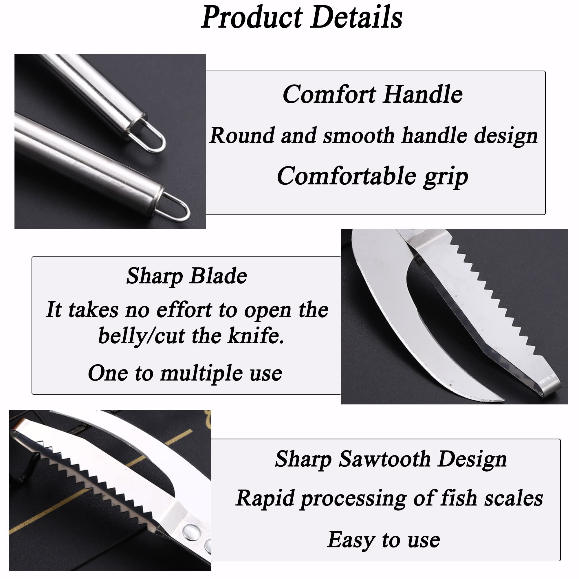 Premium Stainless Steel Fish Maw Knife - Multi-Functional Fish Scale Remover Tool for Kitchen, Home & Outdoor Fishing | Perfect for Cleaning Fish, Preparing Seafood & Cooking