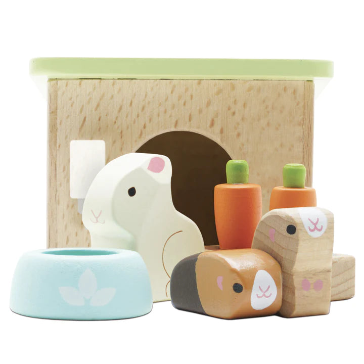 Premium Bunny & Guinea Pig Pet Care Set - Soft Bedding, Food Bowls & Chew Toys for Small Pets - Perfect for Cages, Playpens & Indoor Use