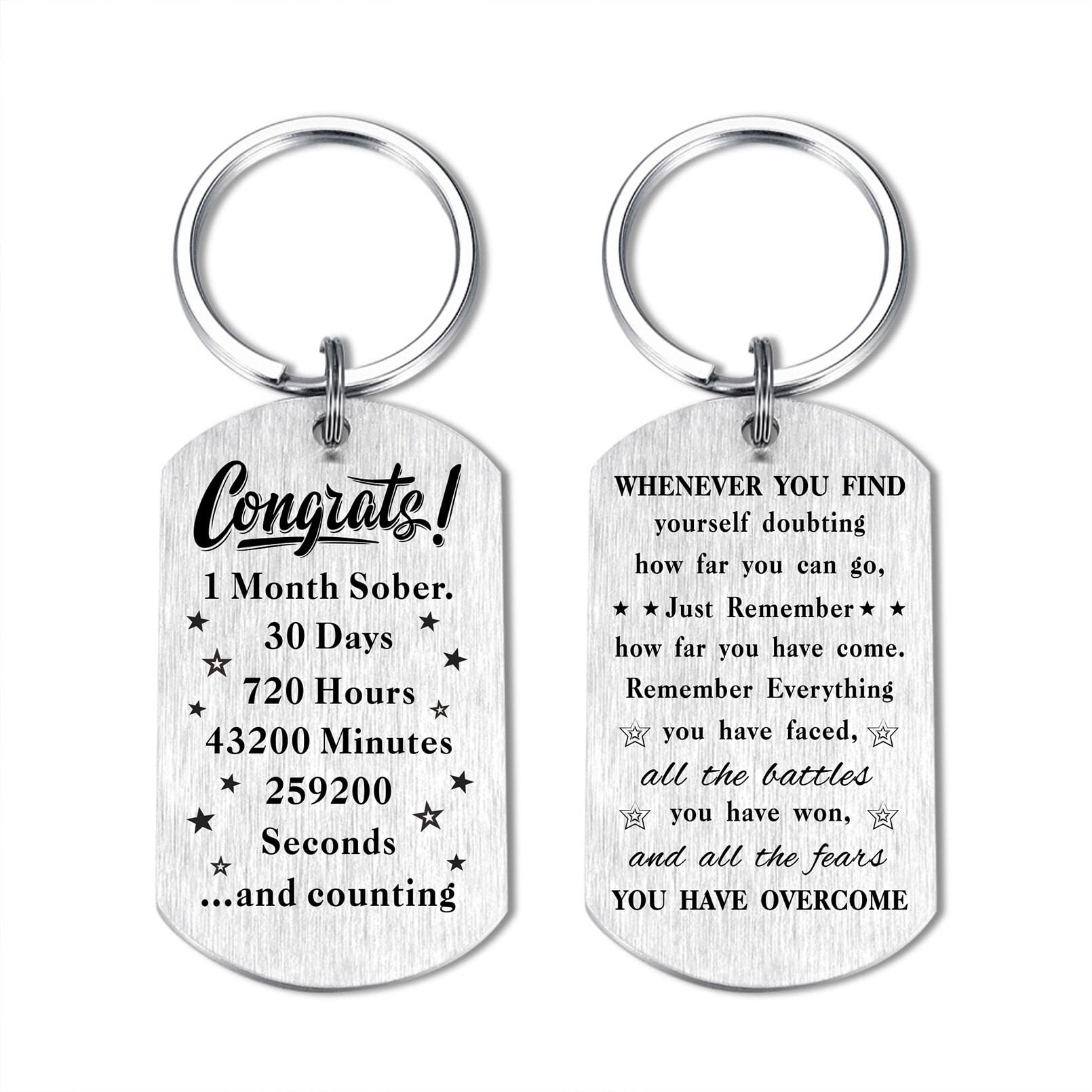 Laluminter Sobriety Gifts for Men & Women - Inspirational Sober Anniversary Keychain Keepsake - Thoughtful AA NA Recovery Gift for Alcohol-Free Lifestyle - Perfect for 1 Year, 5 Year, 10 Year Milestones - Ideal for Meetings, Celebrations & Daily Motivation