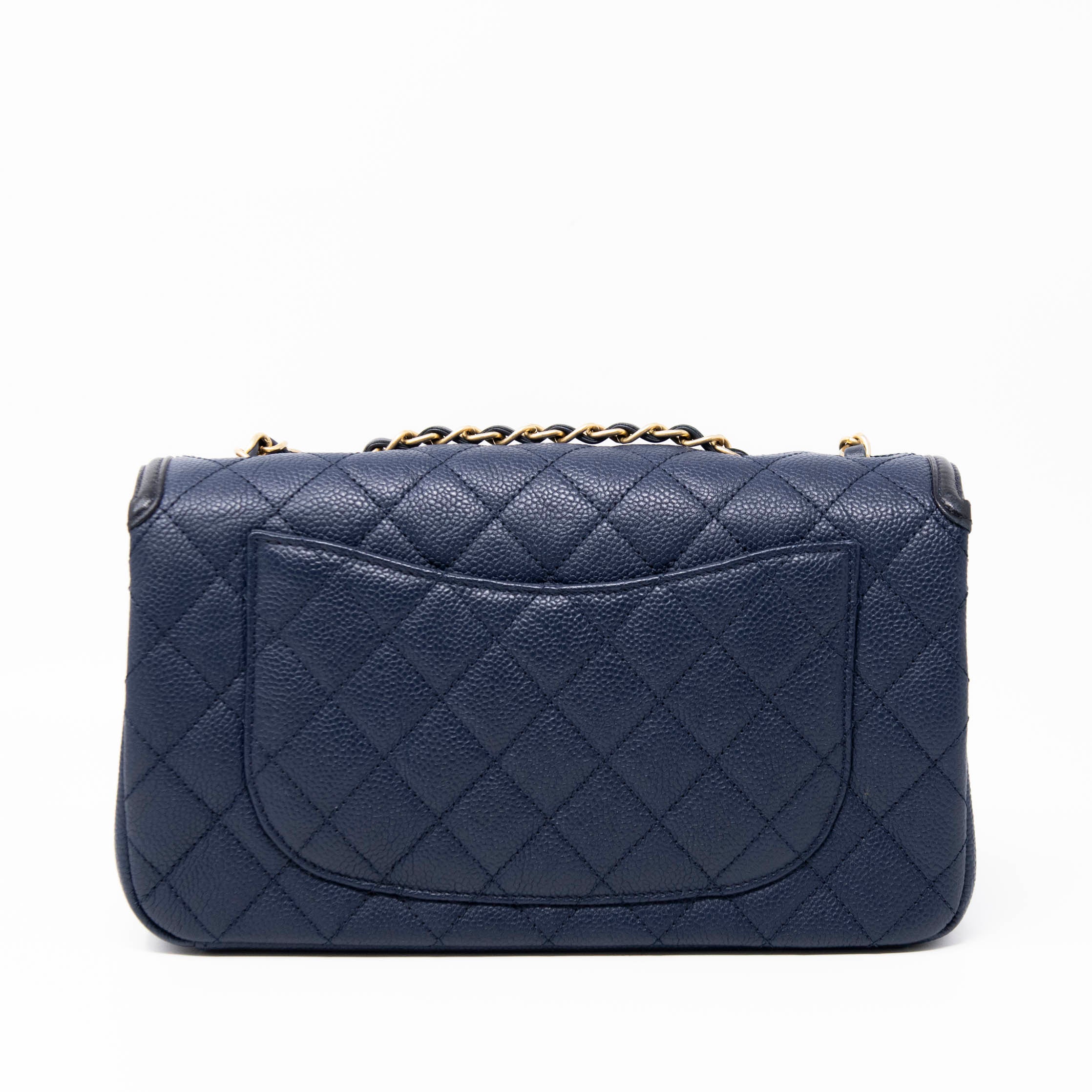 Chanel Navy Blue Medium Filigree Flap Bag - Luxury Designer Crossbody Purse for Women | Perfect for Date Night, Parties & Special Occasions