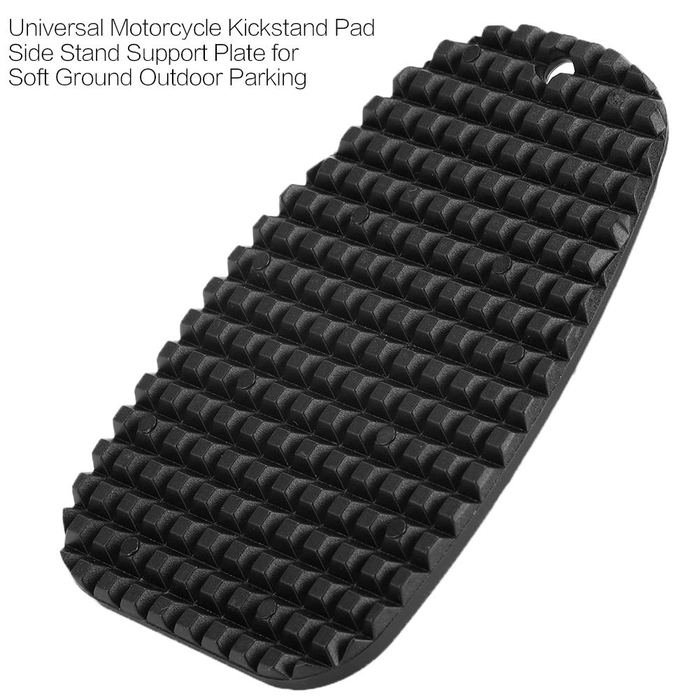 **Universal Motorcycle Kickstand Pad - Heavy Duty Footrest Plate for Soft Ground & Outdoor Parking - Durable Side Bracket Extension for Secure Motorcycle Support**    *(Perfect for Off-Road Adventures, Camping, and Parking on Grass, Sand, or Uneven Terrain)*