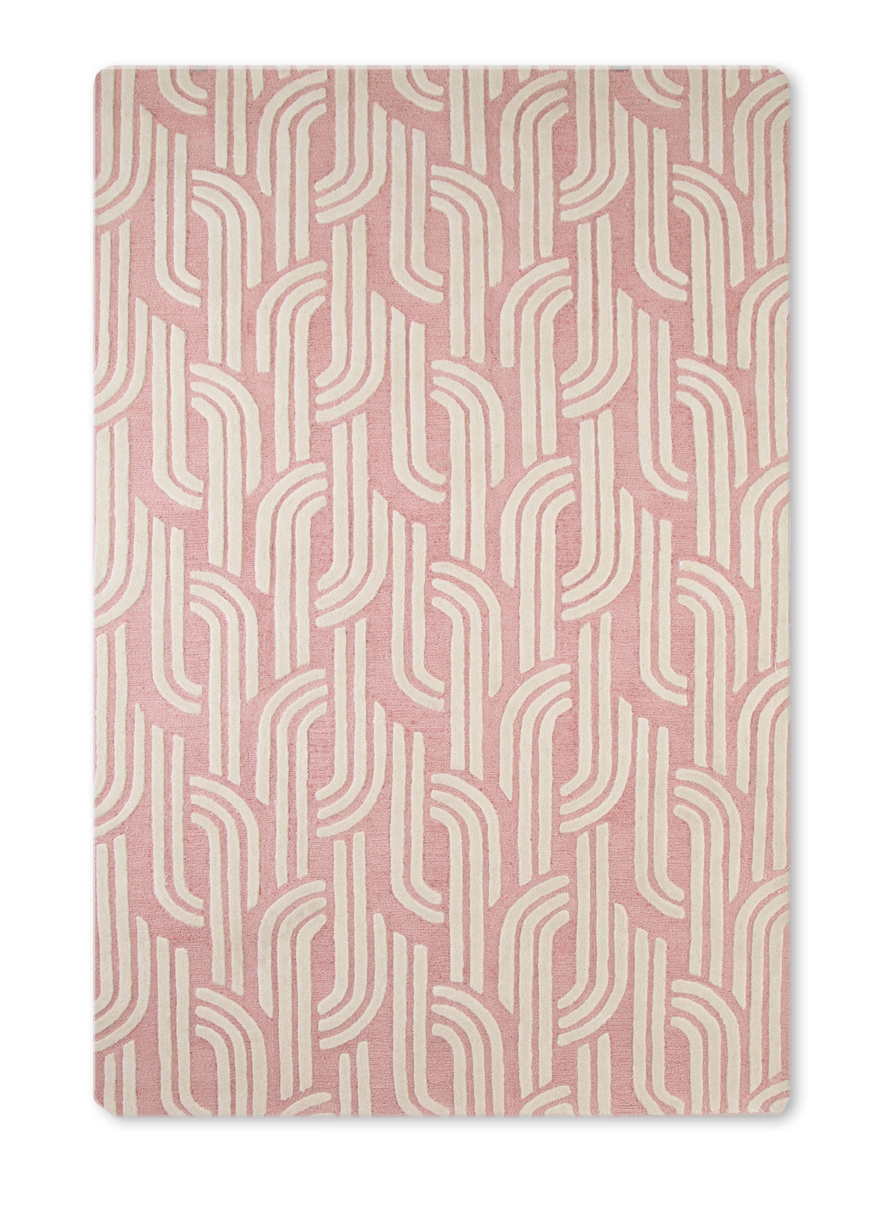 Rose Links Hand Tufted Wool Blend Area Rug 5x8 Feet - Soft Bohemian Style Rug for Living Room, Bedroom & Home Decor
