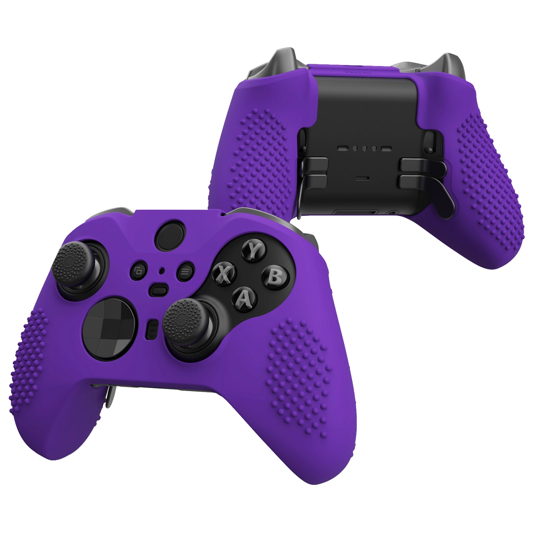 eXtremeRate PlayVital Anti-Slip Silicone Protective Case with Thumb Grips for Xbox One Elite Series 2 & Elite 2 Core Controller - Purple | Enhanced Grip for Gaming Comfort | Perfect for Competitive Gaming & Long Play Sessions
