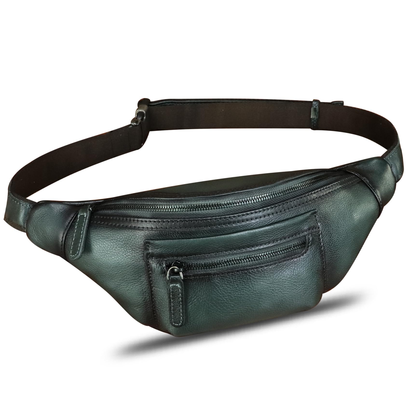 Vintage Genuine Leather Fanny Pack for Men & Women - Handmade Leather Waist Bag, Sling Backpack, Crossbody Purse (Dark Grey) | Perfect for Travel, Hiking & Everyday Use
