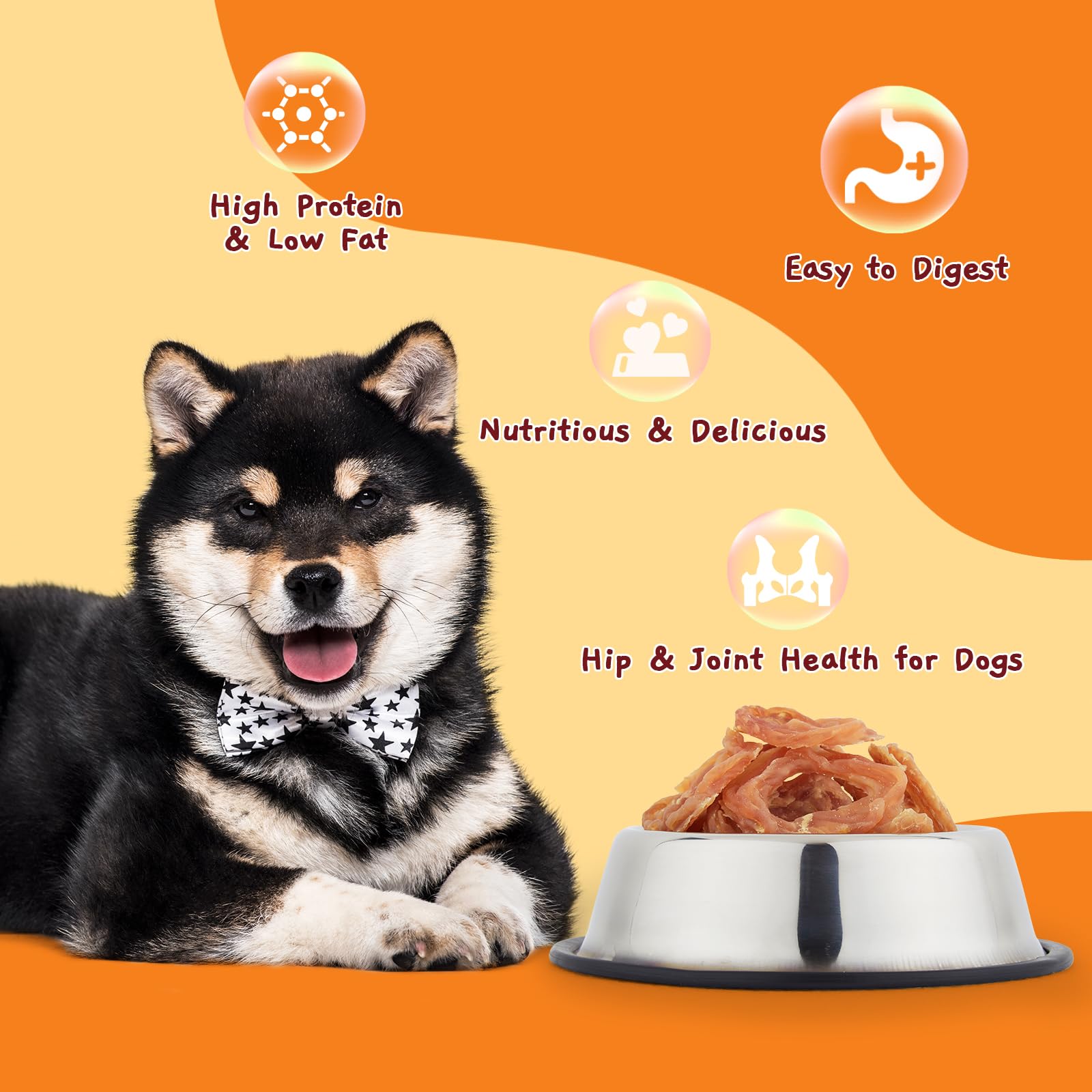 Premium Slow Roasted Chicken Jerky Dog Treats - High Protein, Rawhide Free Chews for Training - Supports Hip & Joint Health with Glucosamine - 10.6 oz - Perfect for Reward Training & Active Dogs