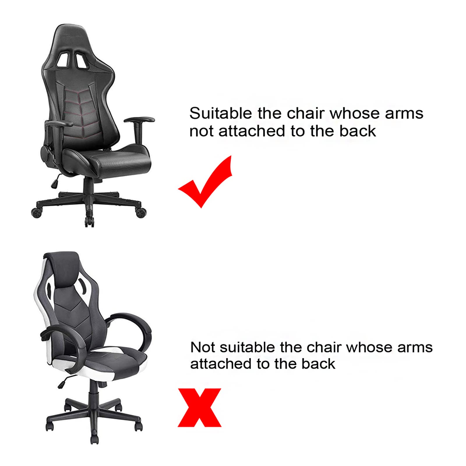 BTSKY Ergonomic Gaming Chair Cover - Stretchy Polyester Slipcover for Office Computer & Racing Chairs - Universal Fit for Reclining Chairs (Navy Blue, Chair Not Included) | Perfect for Home Office, Gaming Setup & Workspace Comfort