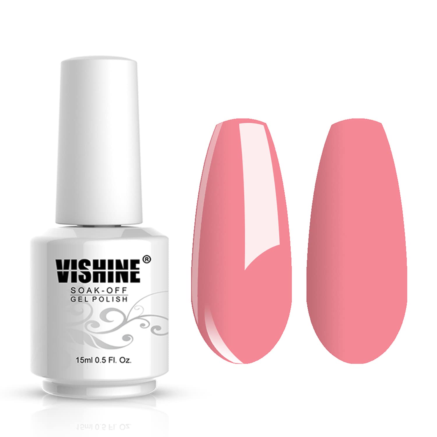 Vishine UV Gel Nail Polish Set - Soak Off Manicure Kit with Light Coral (674) for Salon & Home Nail Art - Long Lasting & Shine Finish for Parties, Weddings & Daily Wear