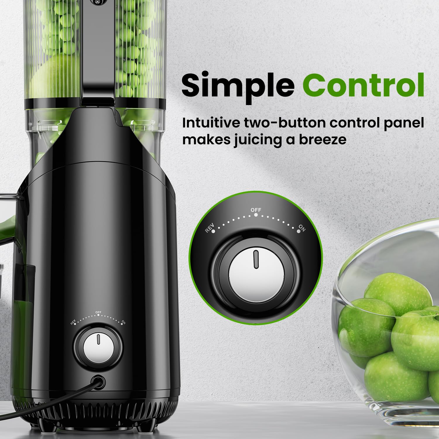 Amumu 250W Cold Press Slow Masticating Juicer with 5.4