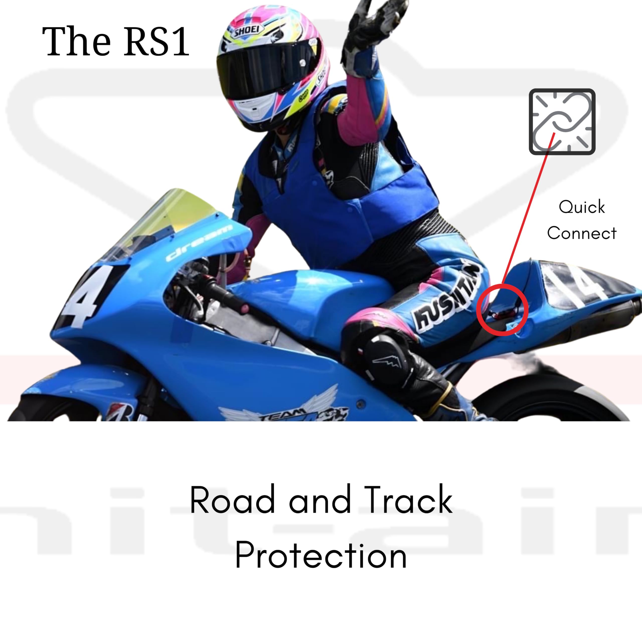 Hit-Air RS-1 Inflatable Racing Air Vest for Motorcycle Track Riders - CE Certified Safety Gear with Head & Neck Protection - Perfect for Racing, Track Days & High-Speed Riding