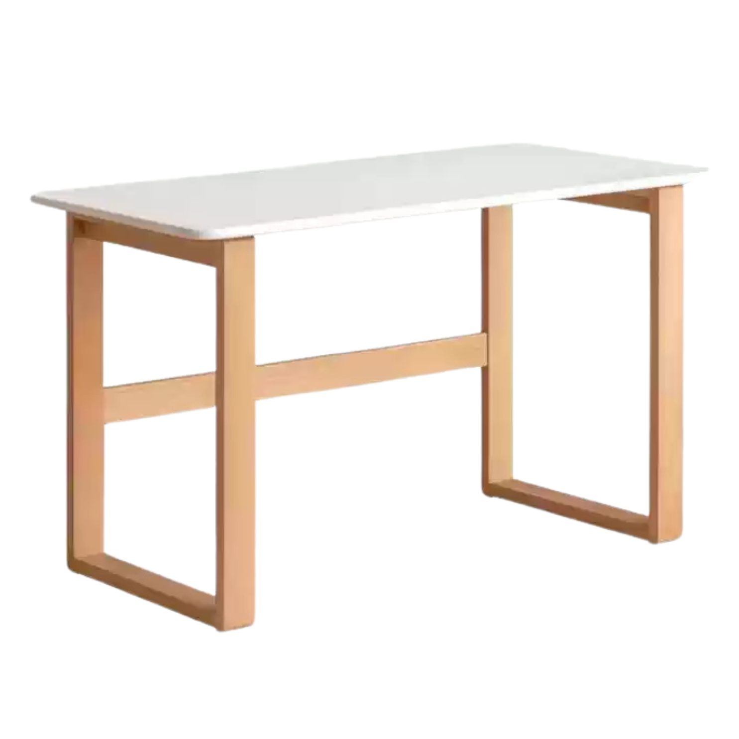 Premium Beech Solid Wood Writing Computer Desk - Modern Home Office Desk for Work & Study - Perfect for Small Spaces, Apartments & Dorm Rooms