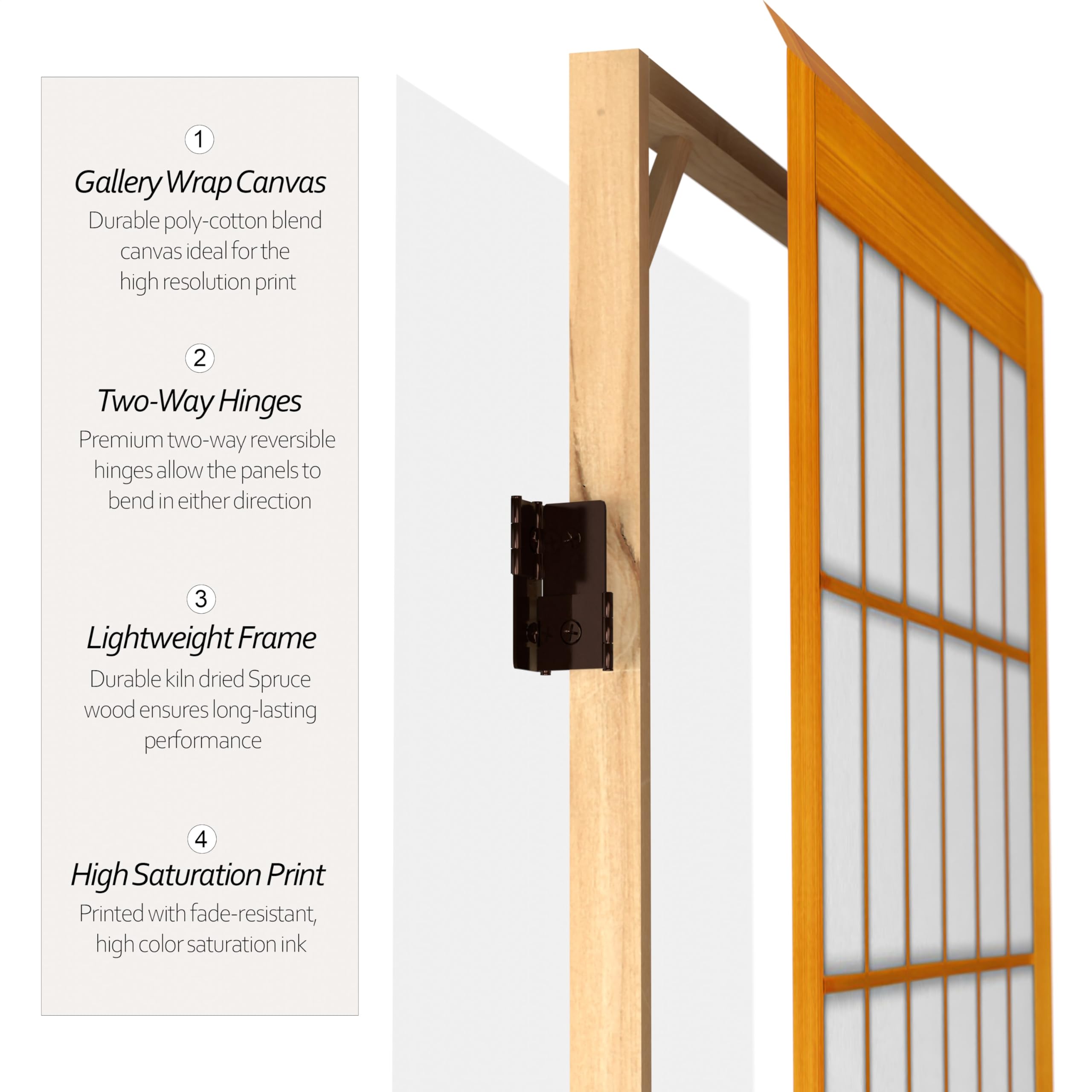 6 ft. Tall Red Lantern Canvas Window Pane Honey Room Divider - 3 Panel Folding Privacy Screen for Living Room, Bedroom & Office Partition