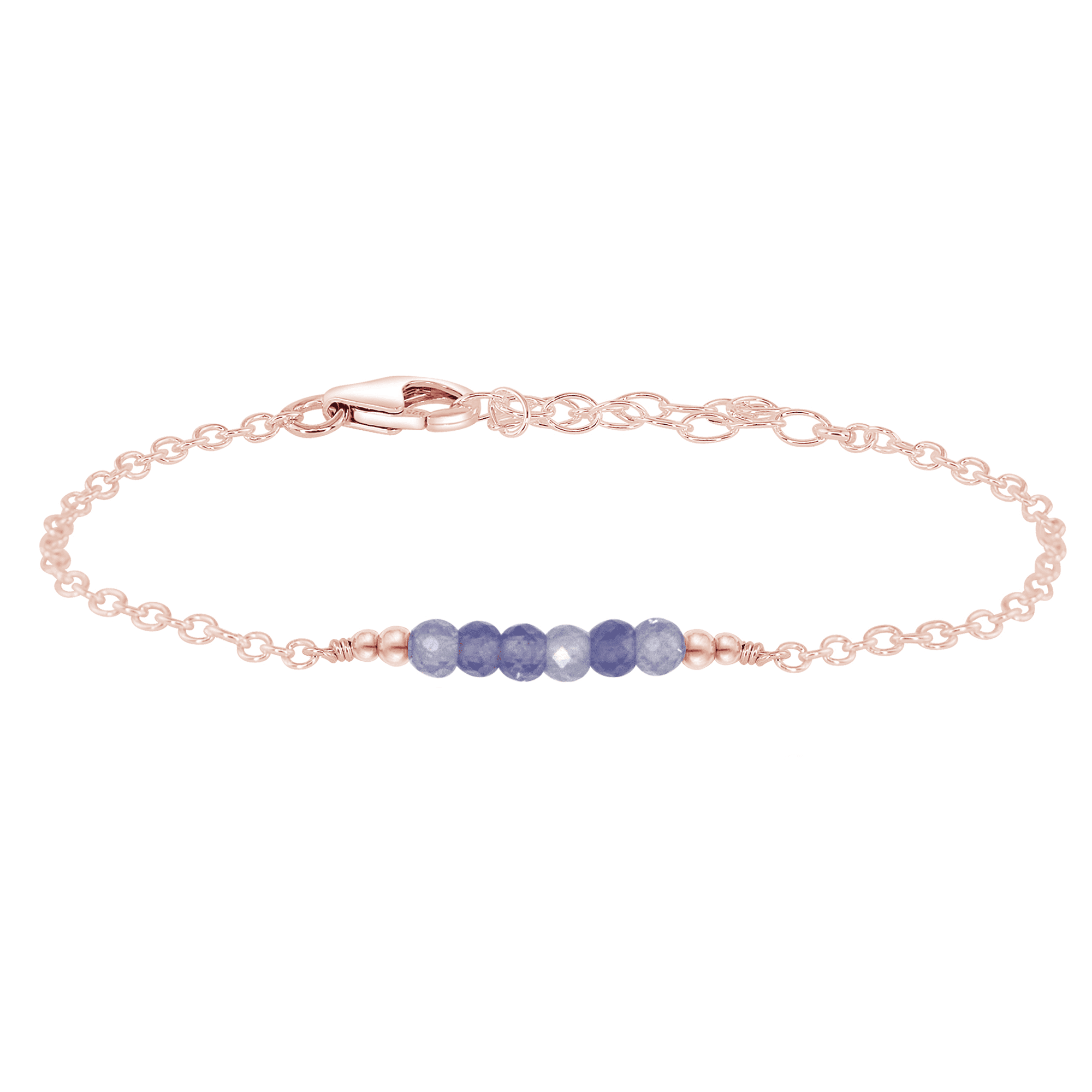 Sparkling Purple Tanzanite Gemstone Faceted Bead Bar Bracelet for Women | Elegant Handmade Jewelry Gift for Birthday, Anniversary & Special Occasions