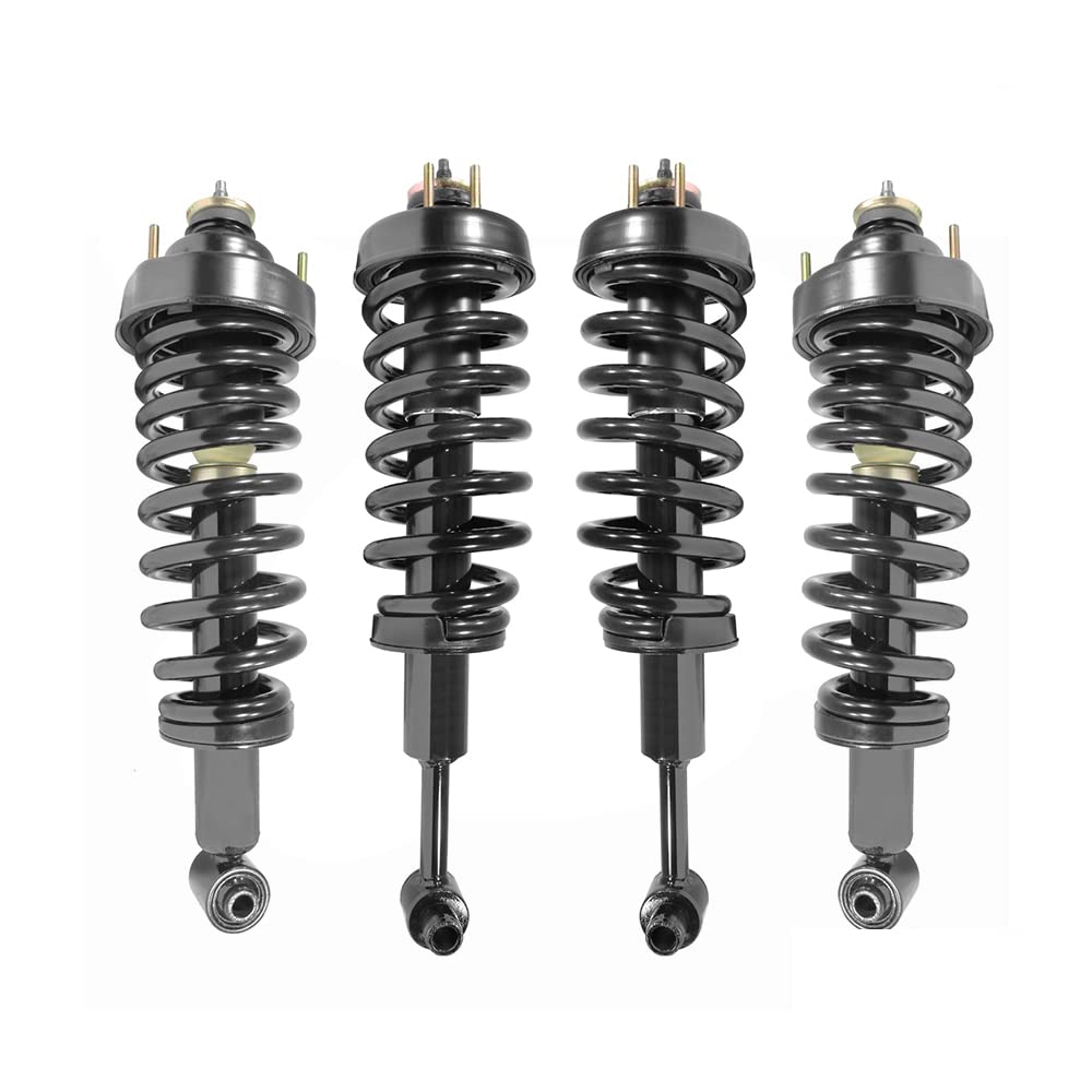 Complete Strut Assemblies with Coil Springs - Front & Rear Replacement for 2004-2005 Mercury Mountaineer (Set of 4) - Smooth Ride & Enhanced Stability for Off-Road Adventures & Daily Commutes