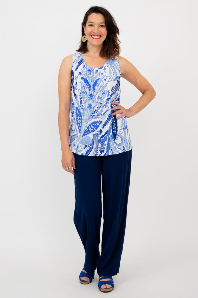 Dena Tank Top for Women - Radiant Linen Bamboo Blend - Breathable & Comfortable for Summer, Yoga, and Casual Wear