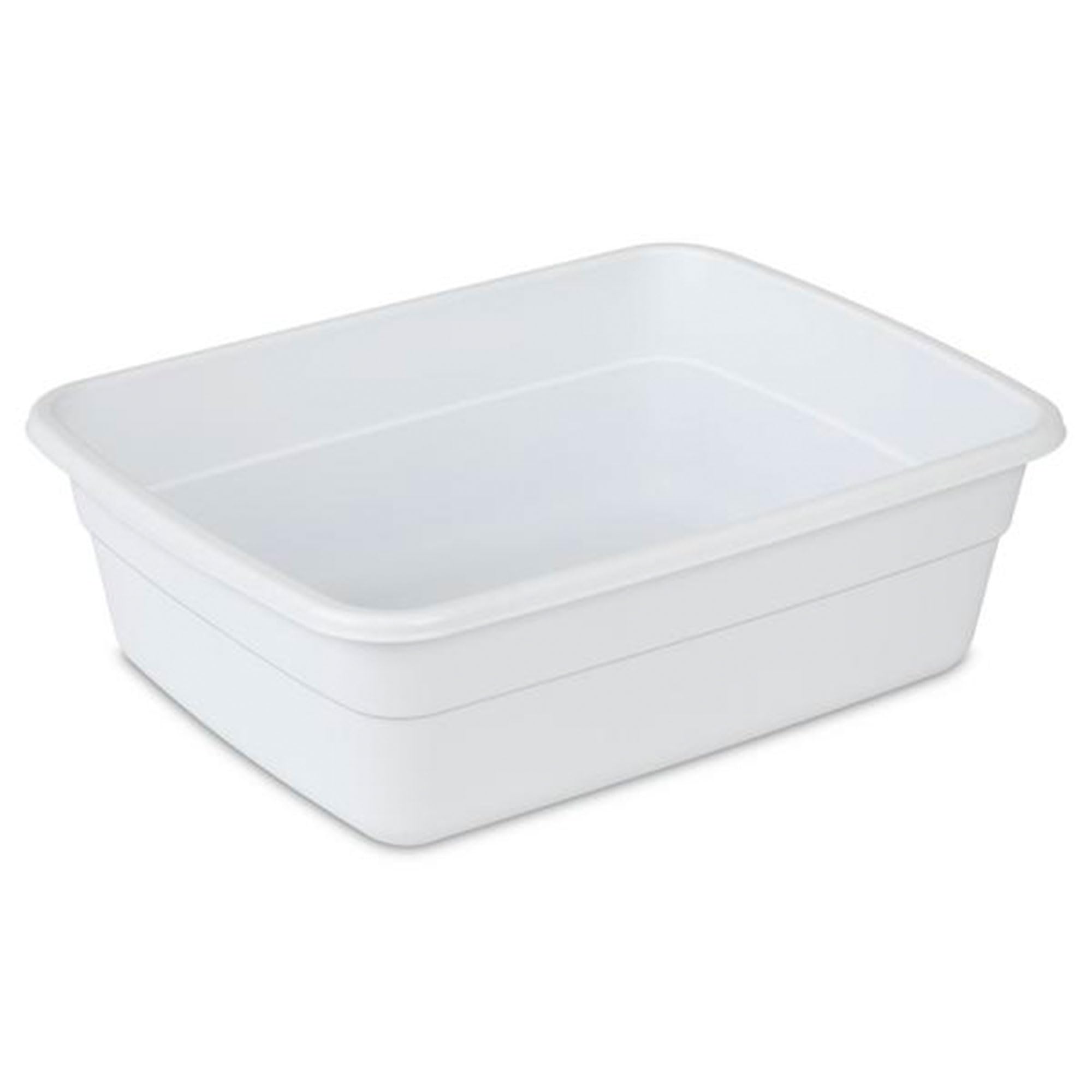 Sterilite 8 Qt Heavy Duty Plastic Dish Pan - Durable Rectangle Kitchen Basin for Dishwashing & Laundry - White (Pack of 36) - Perfect for Restaurants, Catering & Home Organization