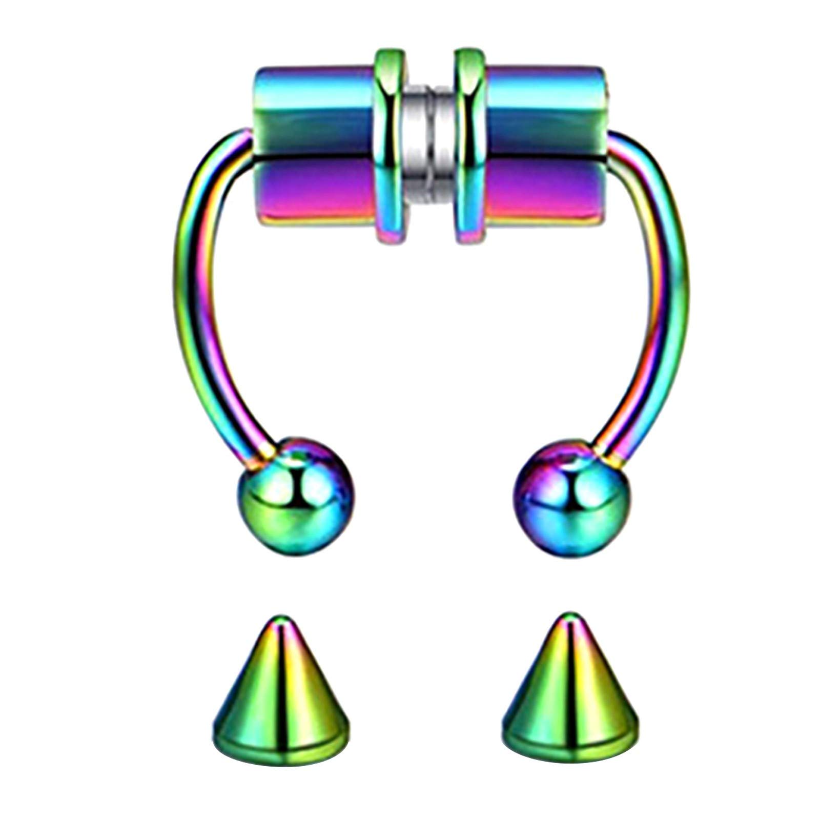 Stainless Steel Magnetic Fake Nose Ring - Horseshoe Hoop Septum Piercing Jewelry for Women & Men | Perfect for Parties, Halloween & Alternative Fashion