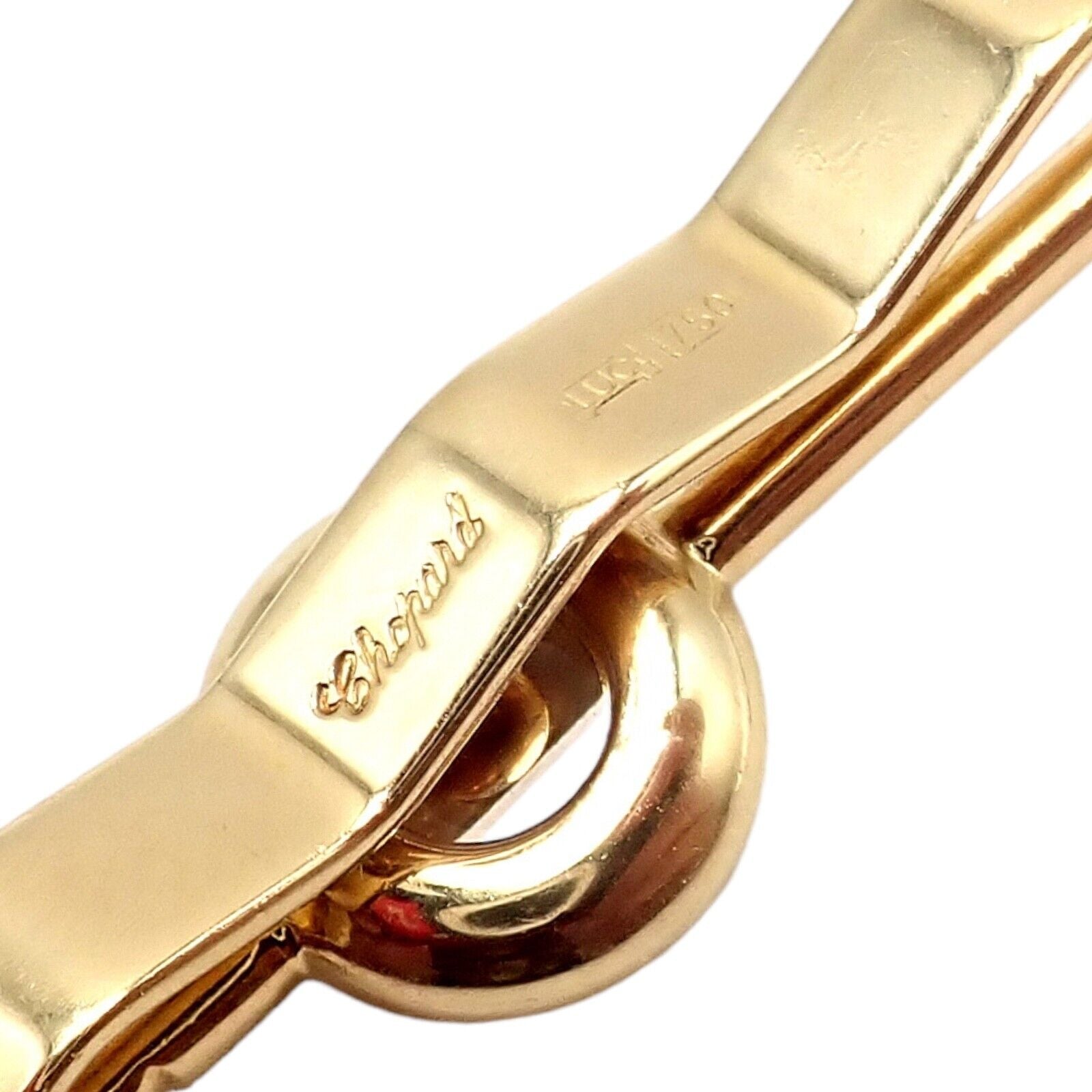 Authentic Chopard 18k Yellow Gold Happy Diamond Golf Club Tie Clip - Elegant Accessory for Business Meetings & Formal Events