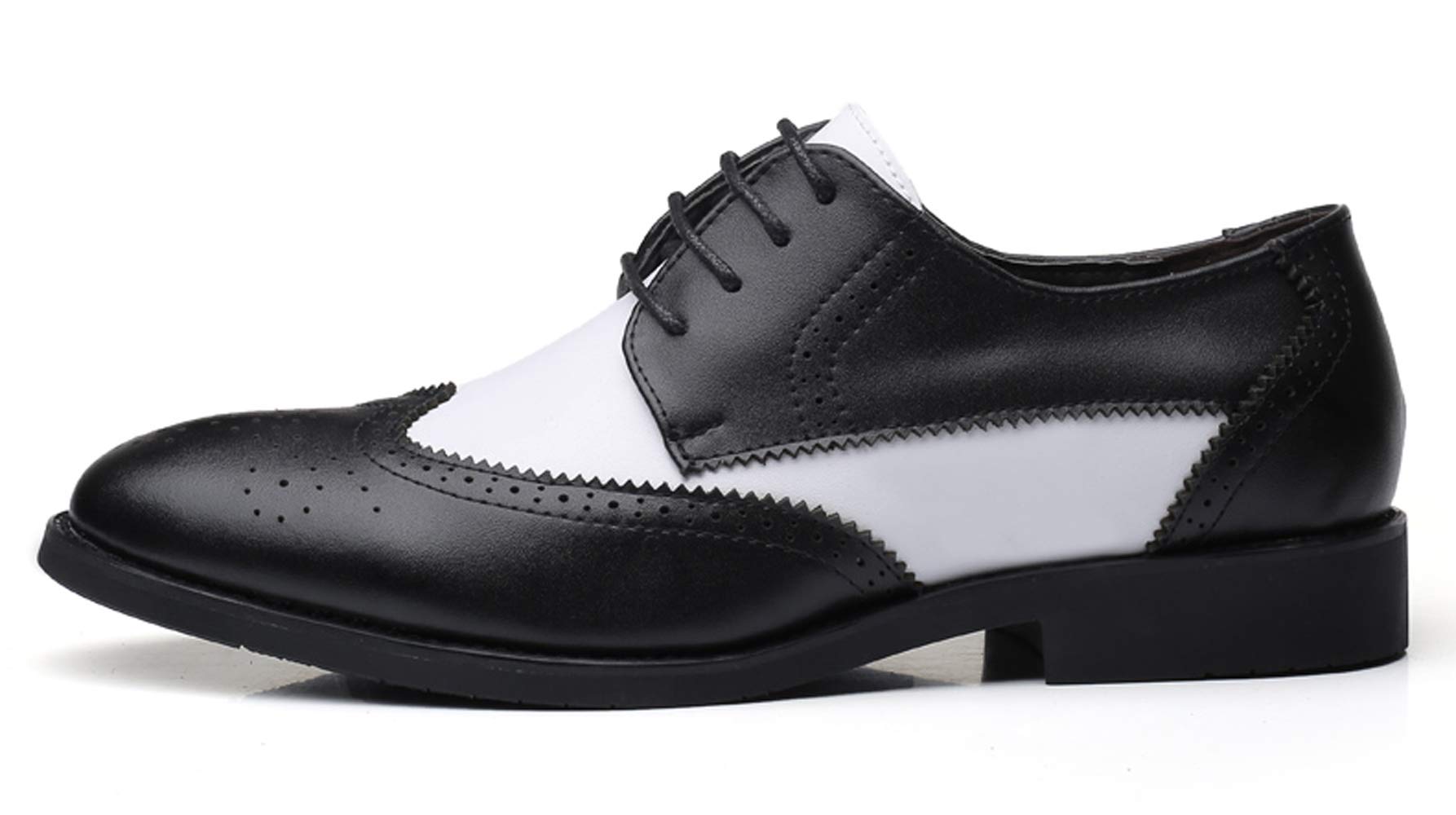 Santimon Men's Wingtip Oxford Dress Shoes - Classic Modern Formal Lace Up Shoes for Business, Wedding & Office Wear