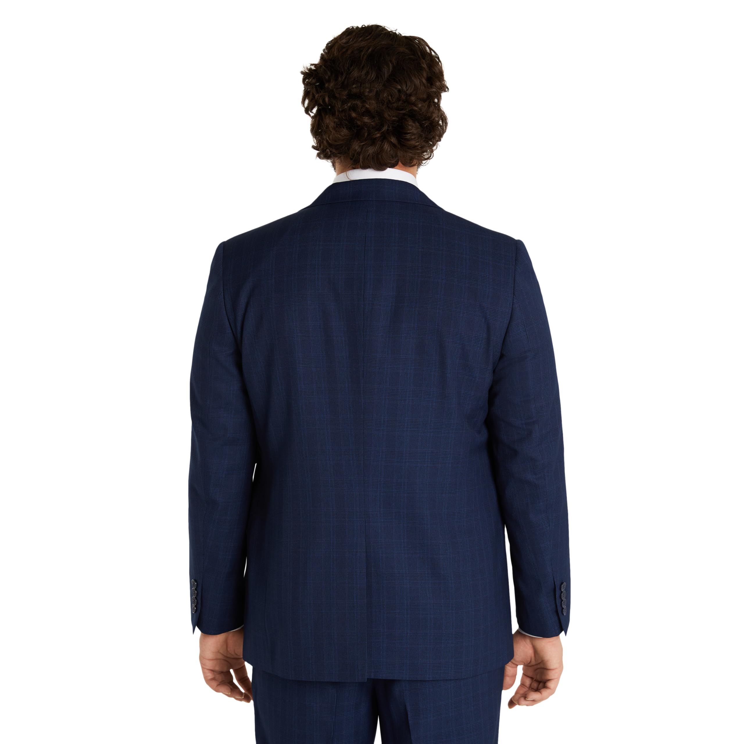 Johnny Bigg Saylor Men's Check Suit Jacket - Navy Notch Lapel Blazer | Formal & Business Attire for Weddings, Office & Special Events